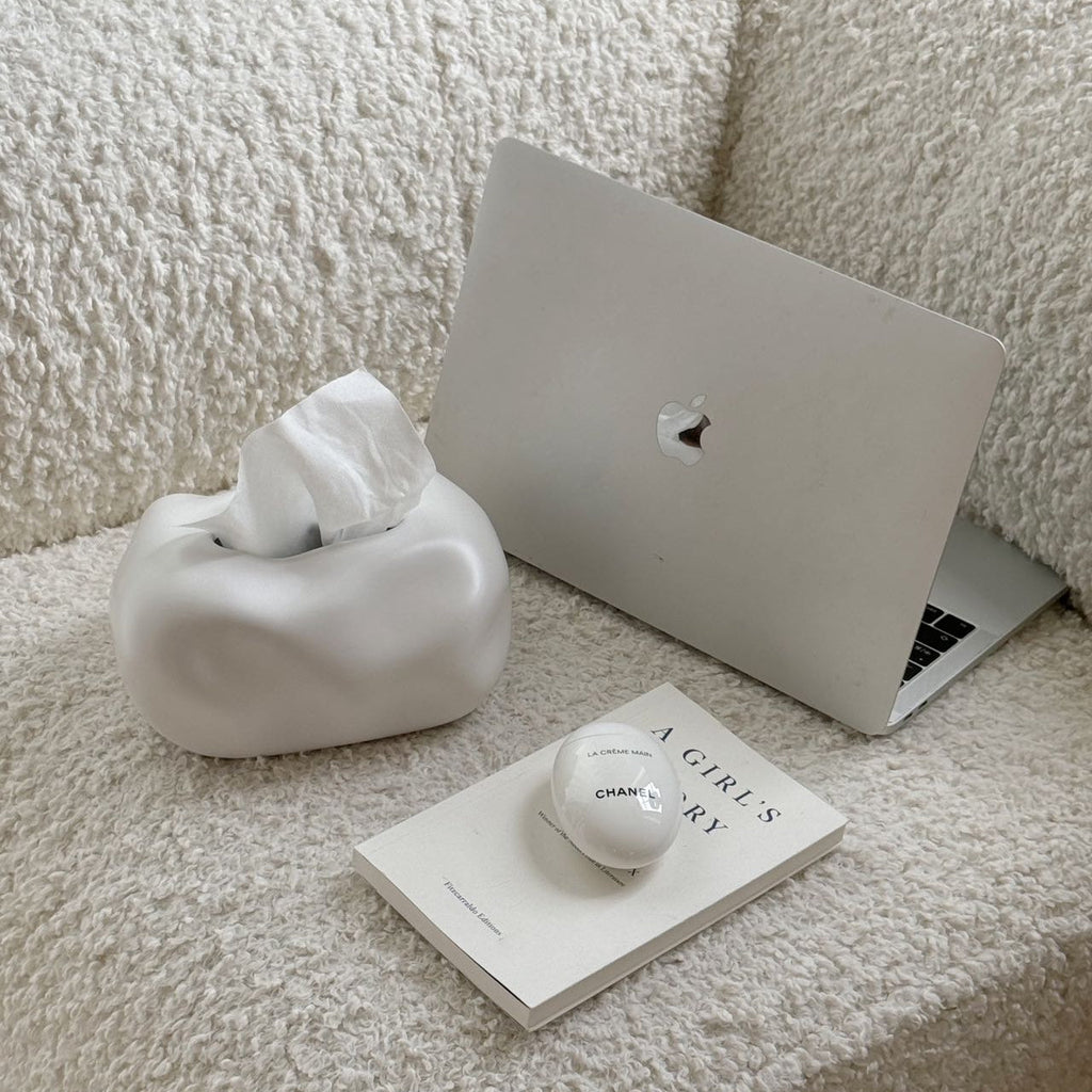 Bubble Ceramic Tissue Box Cover with Sculptural Finish