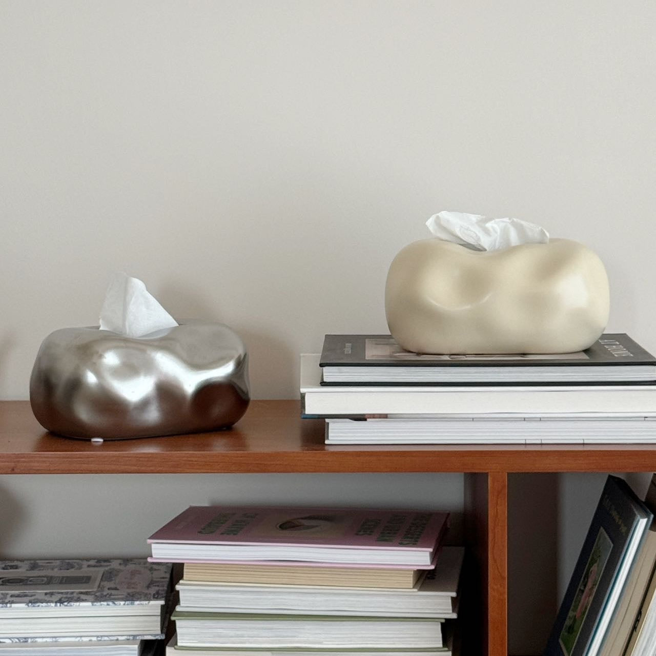 Bubble Ceramic Tissue Box Cover with Sculptural Finish