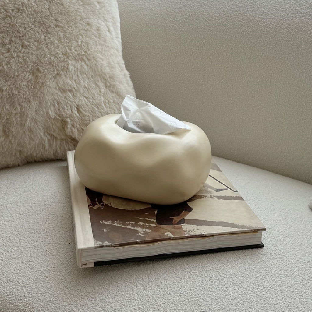 Bubble Ceramic Tissue Box Cover with Sculptural Finish