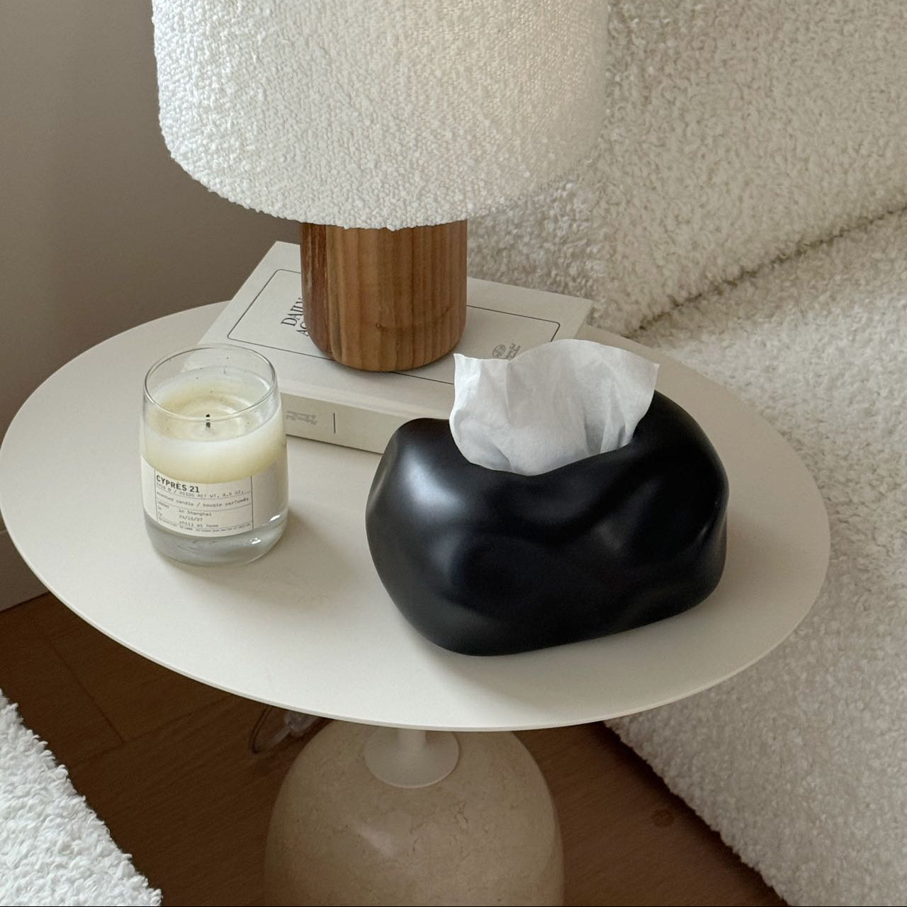 Bubble Ceramic Tissue Box Cover with Sculptural Finish