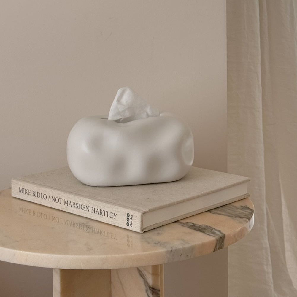 Bubble Ceramic Tissue Box Cover with Sculptural Finish