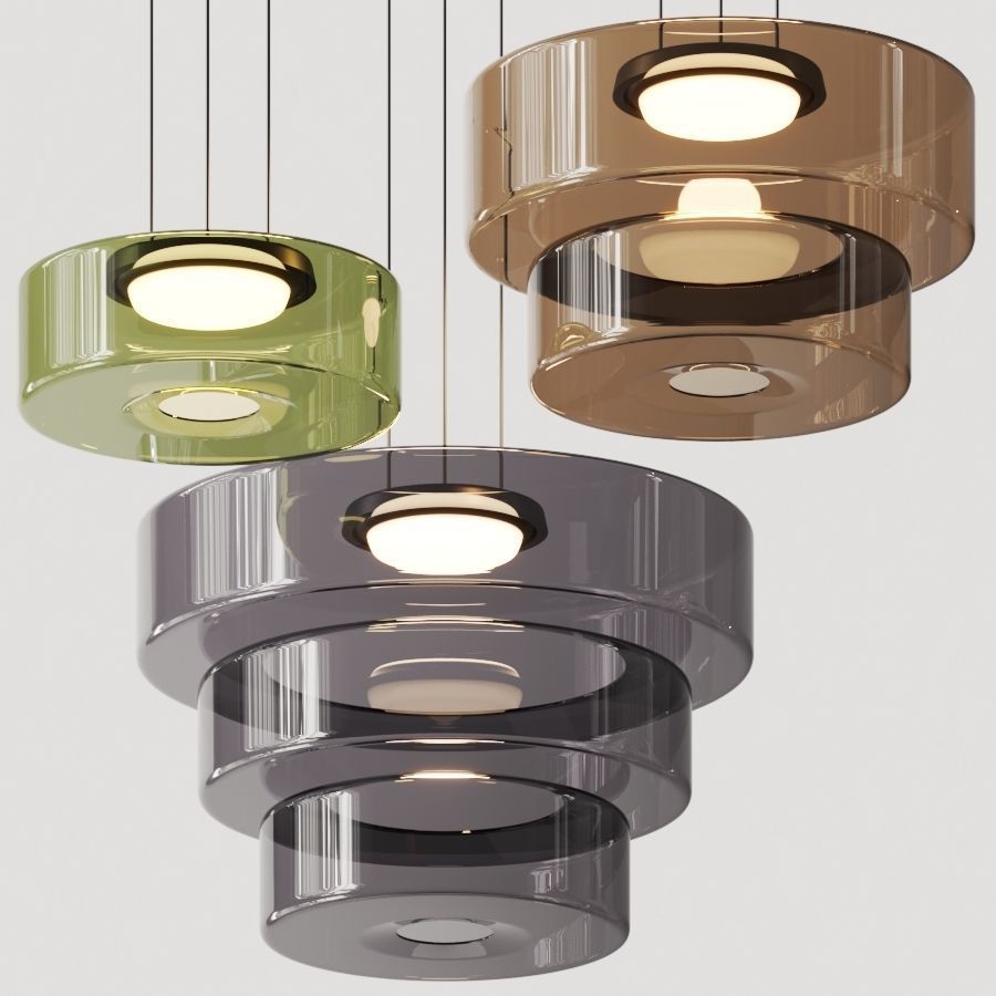 Bauhaus Style Layered Glass Pendant Lamp
