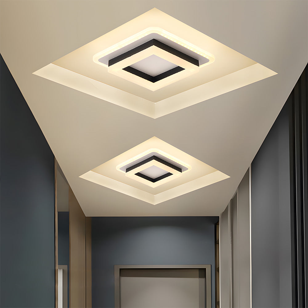 Square LED Ceiling Light with Modern Flush Mount