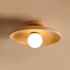 Nordic Wood Minimalist Round Ceiling Light for Hallway Contemporary Home Lighting