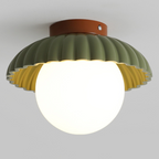 Iron and Glass Hallway Ceiling Light, Flush Mount