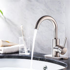 Brushed Nickel Single Handle Bathroom Sink Faucet Modern Bathroom Decor