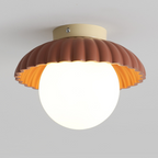Iron and Glass Hallway Ceiling Light, Flush Mount