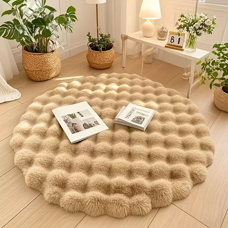 Cloud Comfort Round Bubble Rug with Soft Fluffy Texture