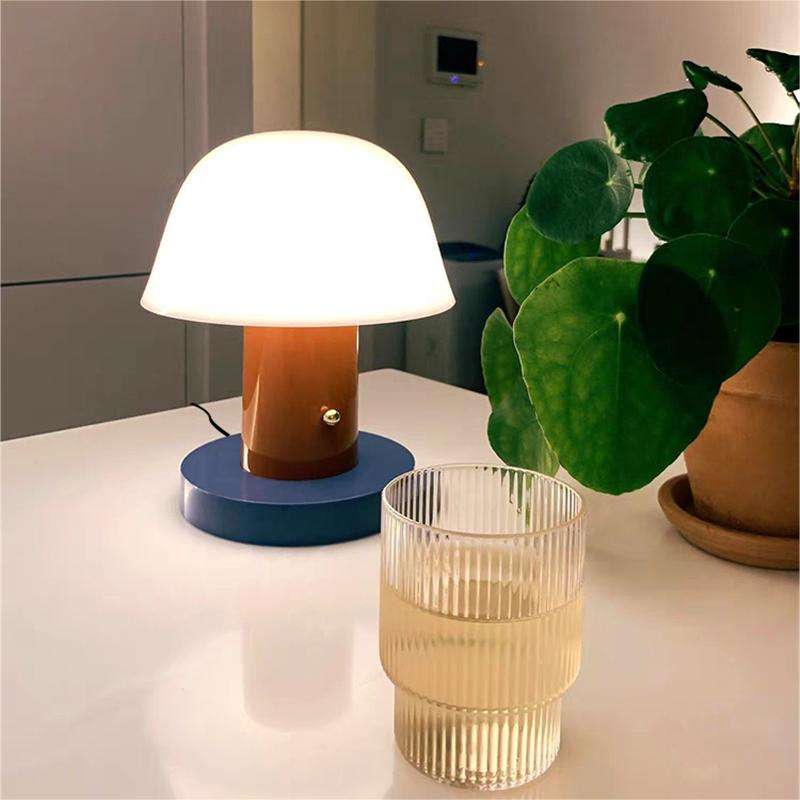 Rechargeable LED Mushroom Table Lamp with Touch Dimming