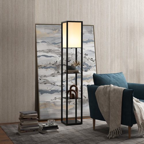 3-Tier Reading Floor Lamp with Shelves
