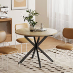 Extendable Industrial Dining Table with Butterfly Leaf Natural Wood