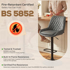 Retro Faux Leather Bar Stools Set of 2 with Adjustable Height
