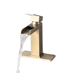 Brushed Gold Waterfall Bathroom Faucet Modern Bathroom Decor