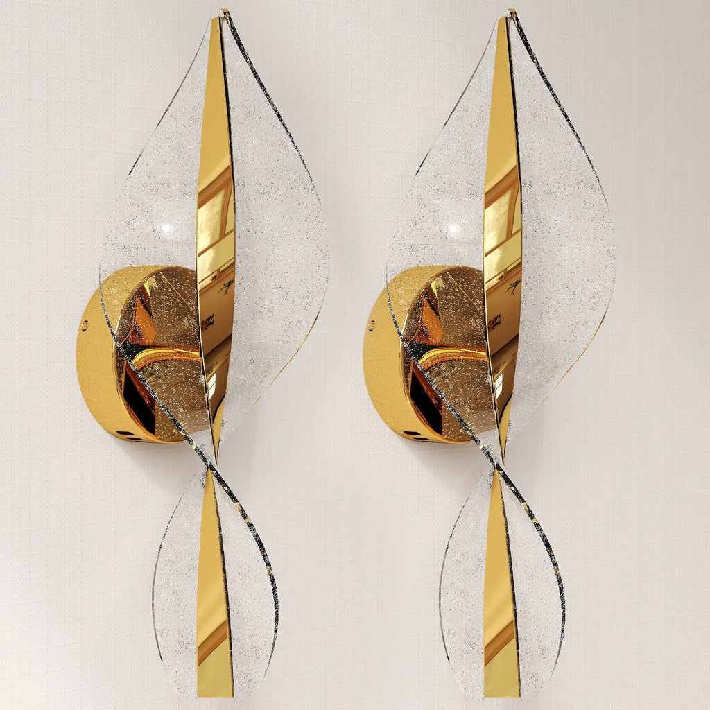 Modern LED Spiral Sconce Wall Light Set of 2 with Adjustable Colour Temperature