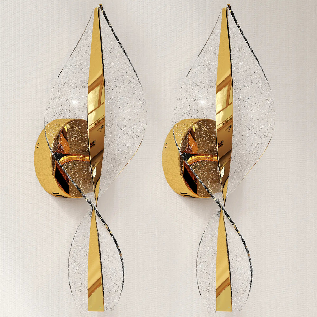Modern LED Spiral Sconce Wall Light Set of 2 with Adjustable Colour Temperature