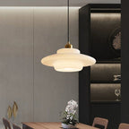 White Glass Pendant Light with Mid-Century Elegance