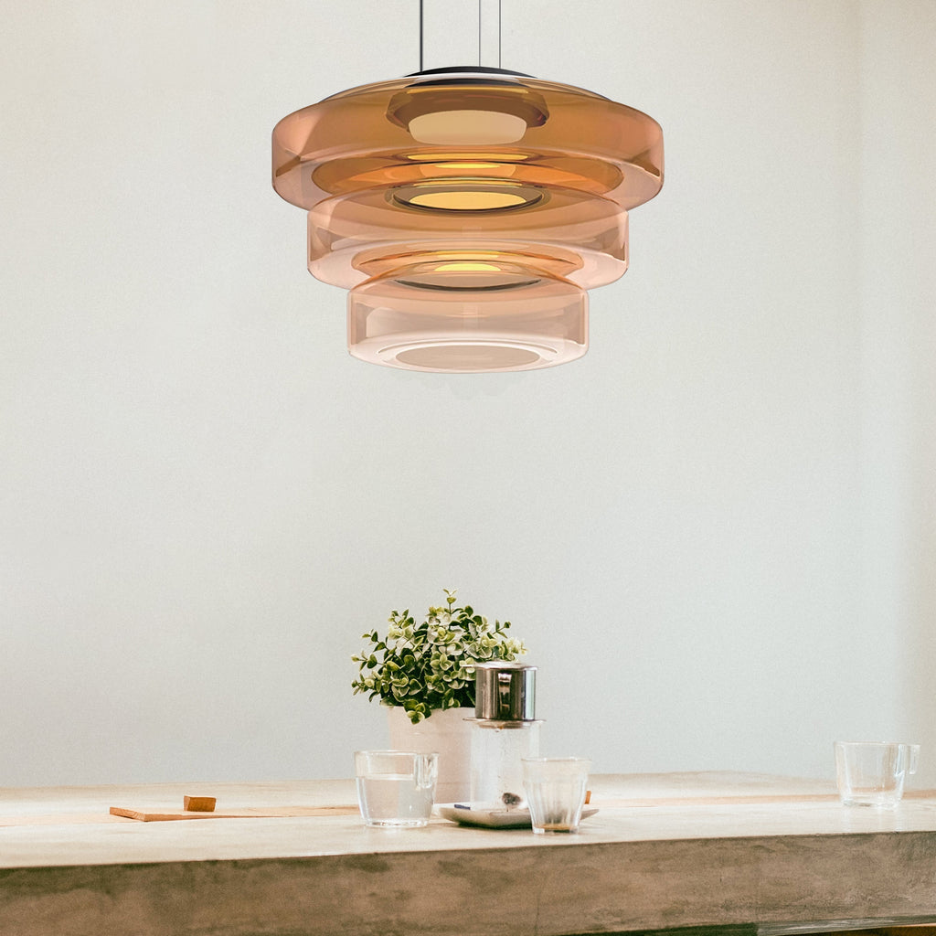 Bauhaus Style Layered Glass Pendant Lamp