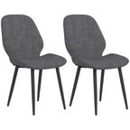 Velvet Dining Chairs Set of 2 with Steel Legs
