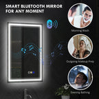 Bluetooth LED Anti-Fog Bathroom Mirror with Demister Pad