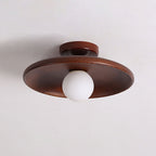 Nordic Wood Minimalist Round Ceiling Light for Hallway Contemporary Home Lighting