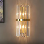 Crystal Wall Light with Modern Stainless Steel Sconce