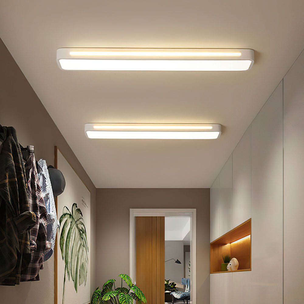 Nordic Minimalist Long LED Ceiling Light Fixture Contemporary Home Lighting