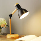 Nordic Wooden LED Desk Lamp with Adjustable Arm