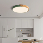 Modern Nordic LED Ceiling Light with Wooden Accents