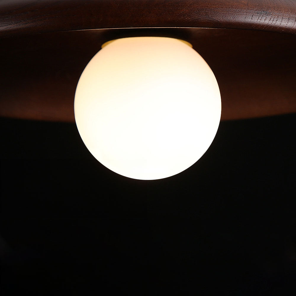 Nordic Wood Minimalist Round Ceiling Light for Hallway Contemporary Home Lighting