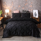 Pinch Pleat Duvet Cover Set with Diamond Pattern Detailing