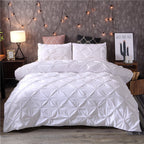 Pinch Pleat Duvet Cover Set with Diamond Pattern Detailing