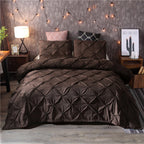 Pinch Pleat Duvet Cover Set with Diamond Pattern Detailing