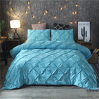 Pinch Pleat Duvet Cover Set with Diamond Pattern Detailing