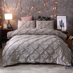 Pinch Pleat Duvet Cover Set with Diamond Pattern Detailing