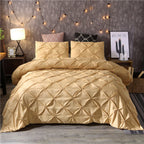 Pinch Pleat Duvet Cover Set with Diamond Pattern Detailing