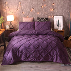 Pinch Pleat Duvet Cover Set with Diamond Pattern Detailing