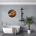 Artistic Round Wall Clock with Nordic Faux Wood Grain Design