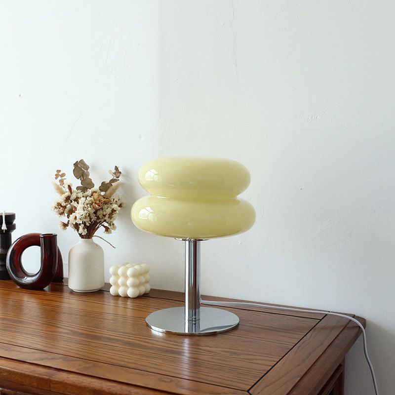 Italian Designer Glass Table Lamp with Retro Accent Glow