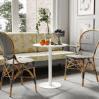 Small Round Bistro Dining Table with Steel Base