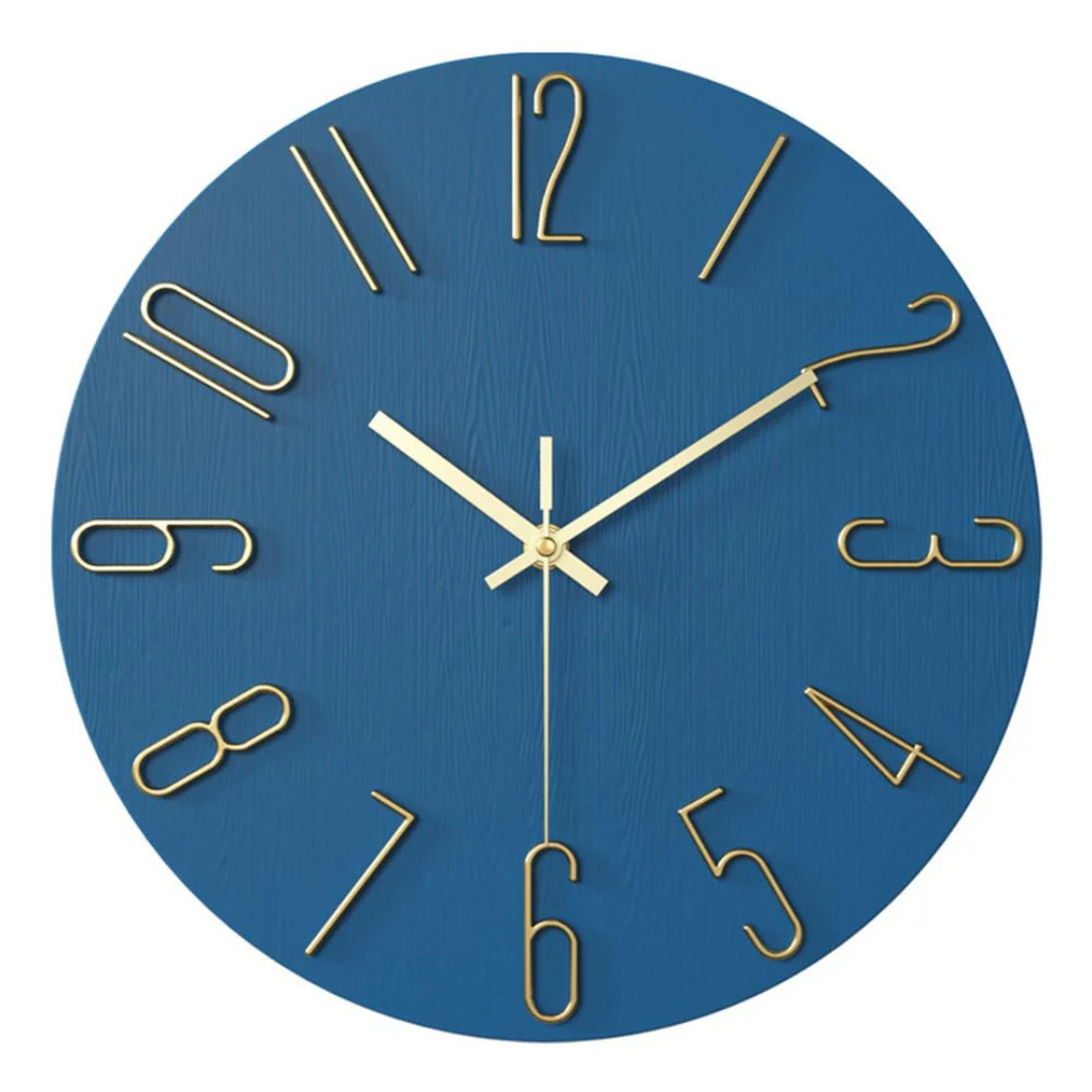 Noble Minimalist Wall Clock with Gold Accents