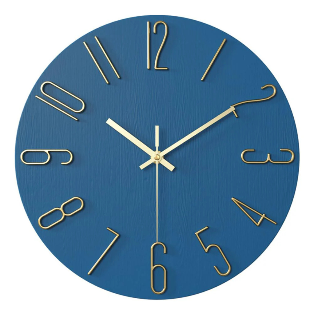 Noble Minimalist Wall Clock with Gold Accents