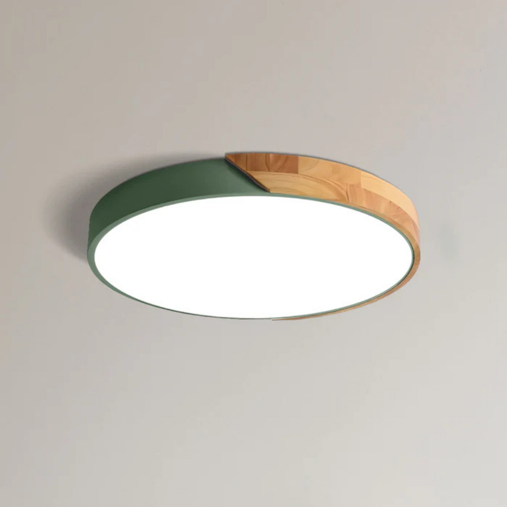 Modern Nordic LED Ceiling Light with Wooden Accents