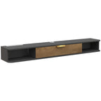 Charcoal Grey Floating TV Cabinet with Cable Management