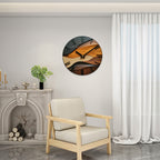 Artistic Round Wall Clock with Nordic Faux Wood Grain Design
