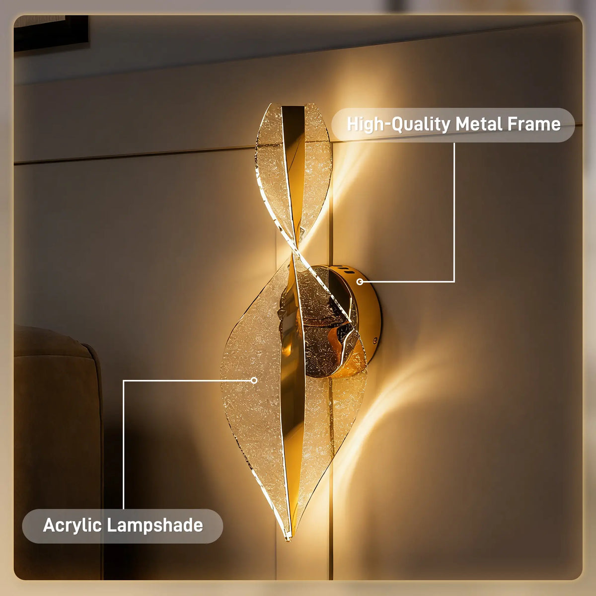 Modern LED Spiral Sconce Wall Light Set of 2 with Adjustable Colour Temperature