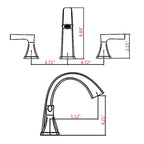 Matte Black Widespread Bathroom Sink Faucet with Drain Assembly Modern Bathroom Decor