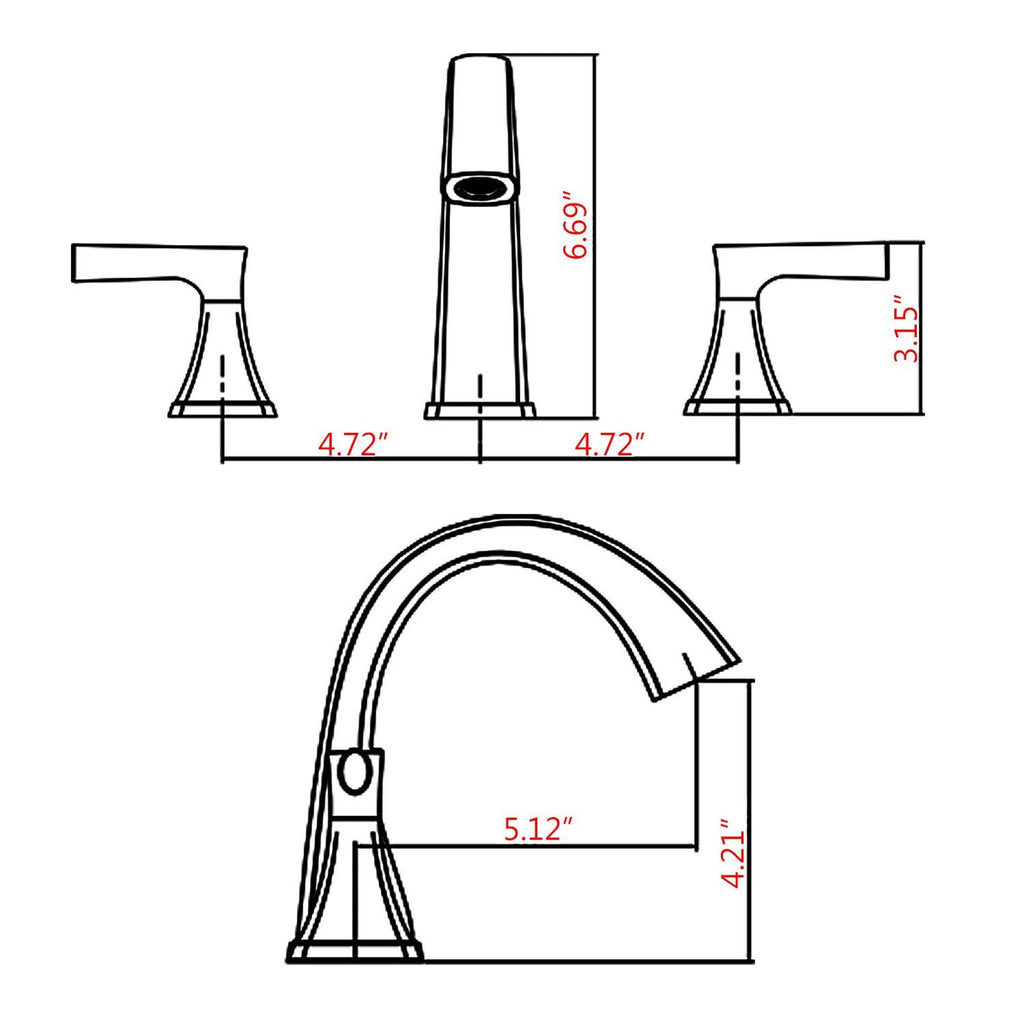 Brushed Nickel Widespread Bathroom Sink Faucet with Drain Assembly Modern Bathroom Decor