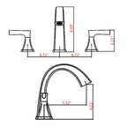 Brushed Nickel Widespread Bathroom Sink Faucet with Drain Assembly Modern Bathroom Decor