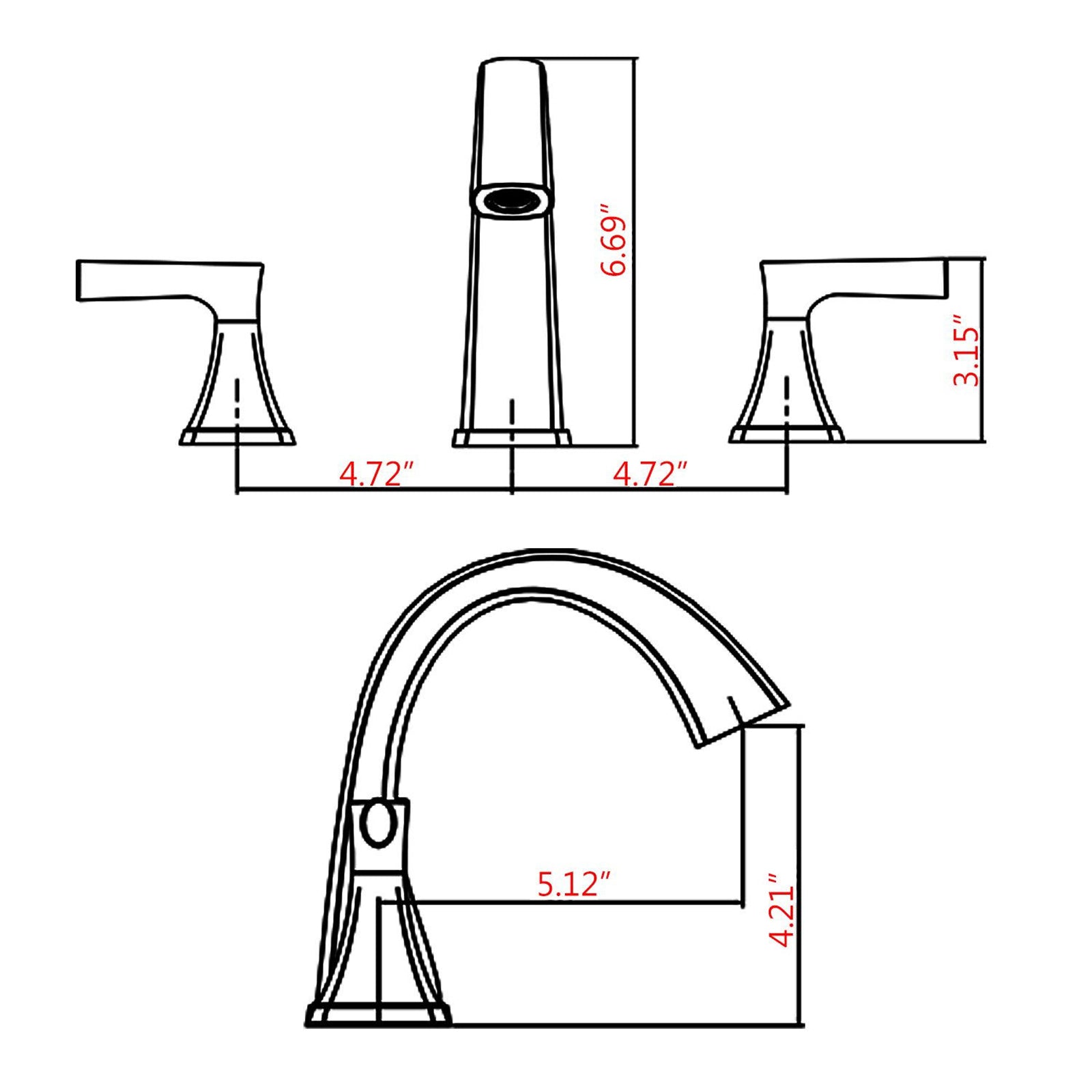 Brushed Nickel Widespread Bathroom Sink Faucet with Drain Assembly Modern Bathroom Decor