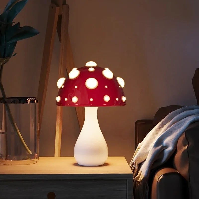 Amanita-Inspired LED Table Lamp with Warm Glow